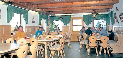 Abendessen in der Berghütte zum Pröller