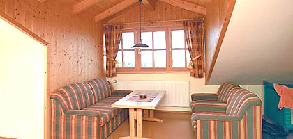Wohnbereich in der Berghütte